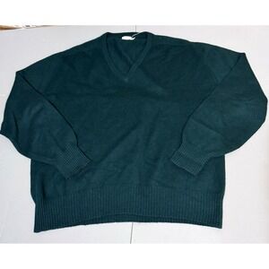 Neiman Marcus Mens 46 117cm 100 Cashmere V Neck Sweater Vintage Green Scotland